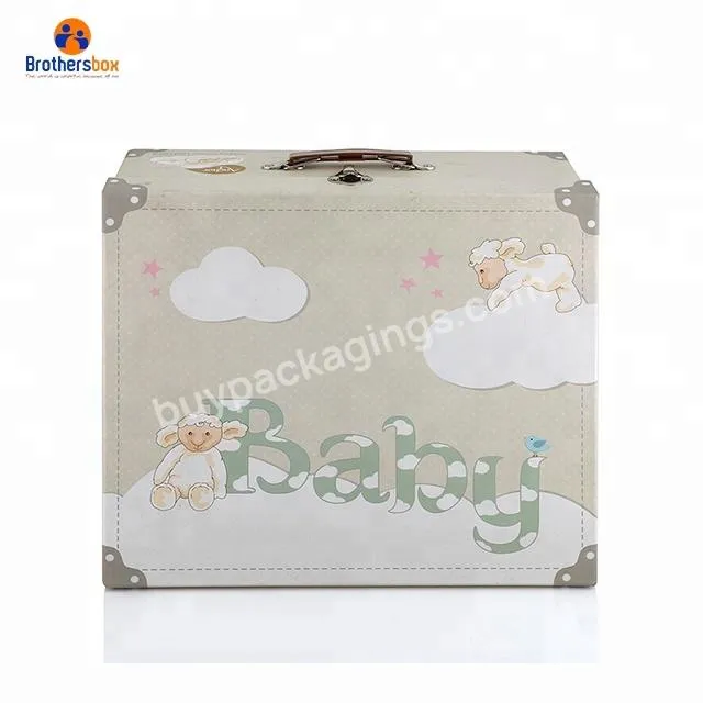 Handmade paper gift cardboard box marble suitcase