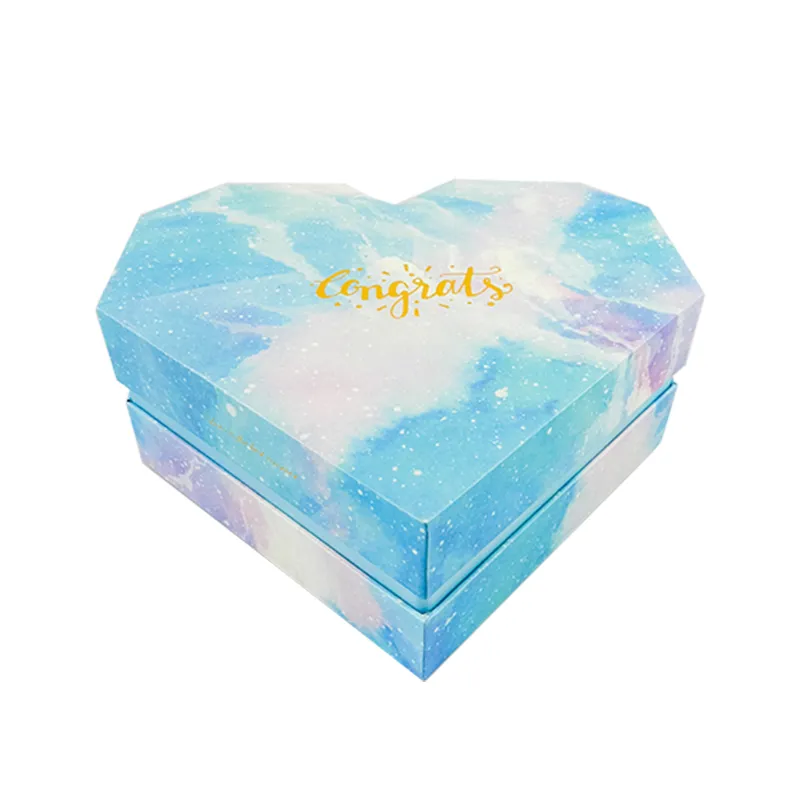 Heart shaped chocolate packaging box with starry sky printing