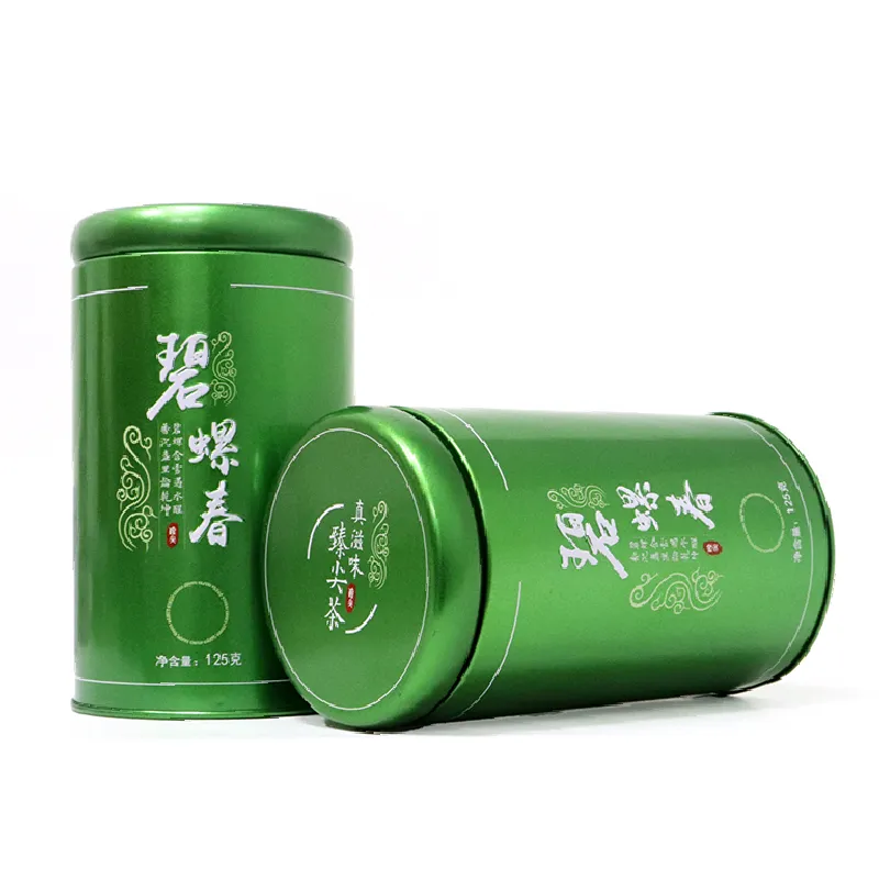 herb storage custom logo eco friendly child resistant green round metal tin packaging container tea tins box for loose tea