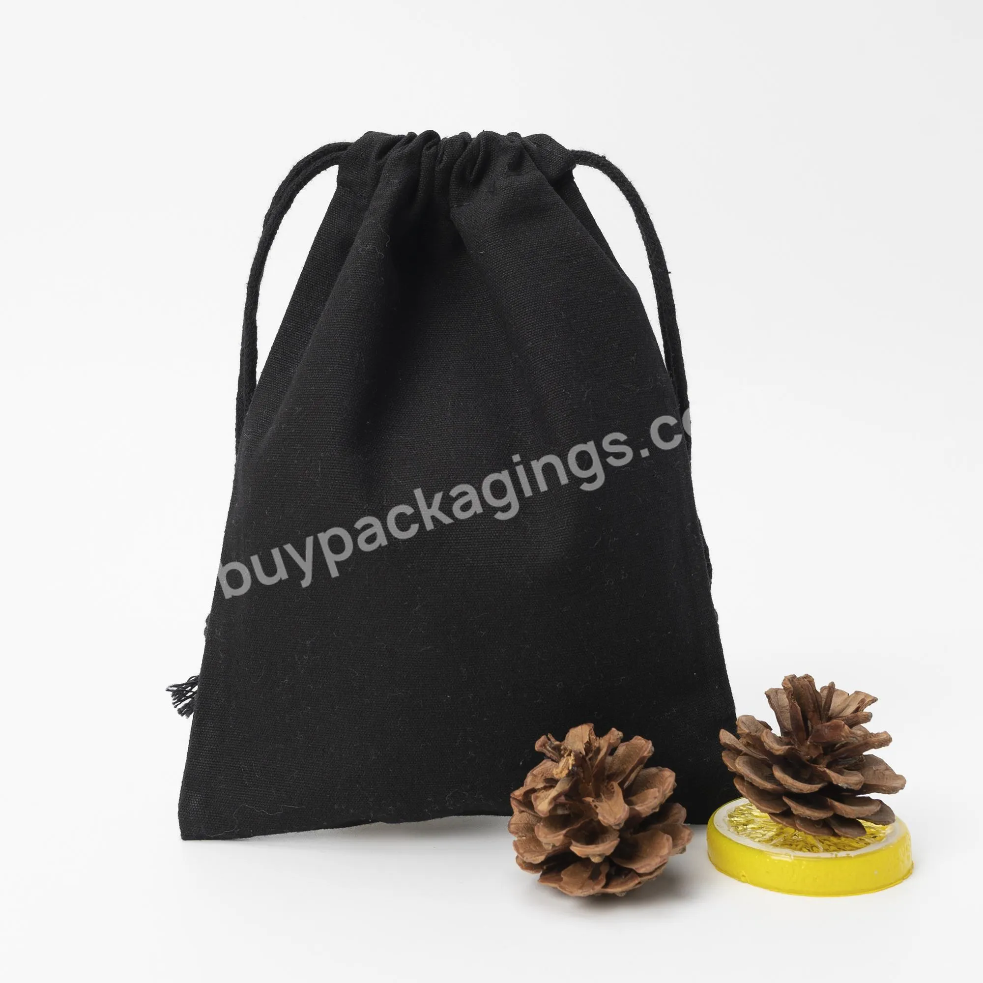 High End Custom Logo Cotton Canvas Pouch Dust Bag Canvas Drawstring Bag With Logo For Packaging