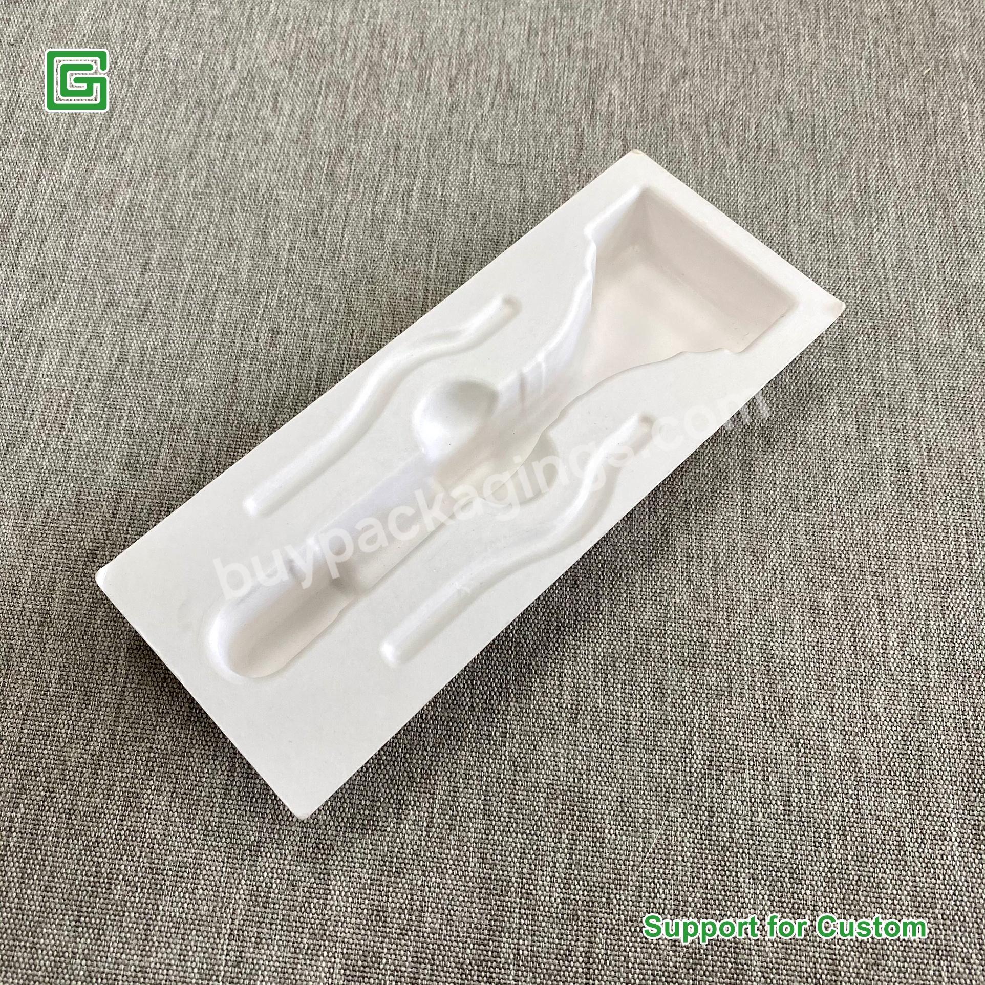 High Quality Biodegradable Bagasse Paper Fiber Packaging Sustainable Molded Pulp Razor Inner Tray - Buy Molded Pulp Paper Insert Tray,Wet Pressing Molded Paper Pulp Tray,Biodegradable Bagasse Paper Fiber Razor Packaging.