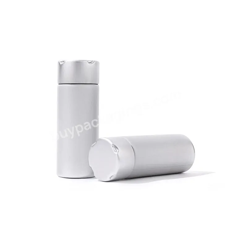 High Quality Eco Friendly Recyclable Essential Oil Aluminum Round Side Bottles Matte Sliver Aluminum Bottle With Screw Lid