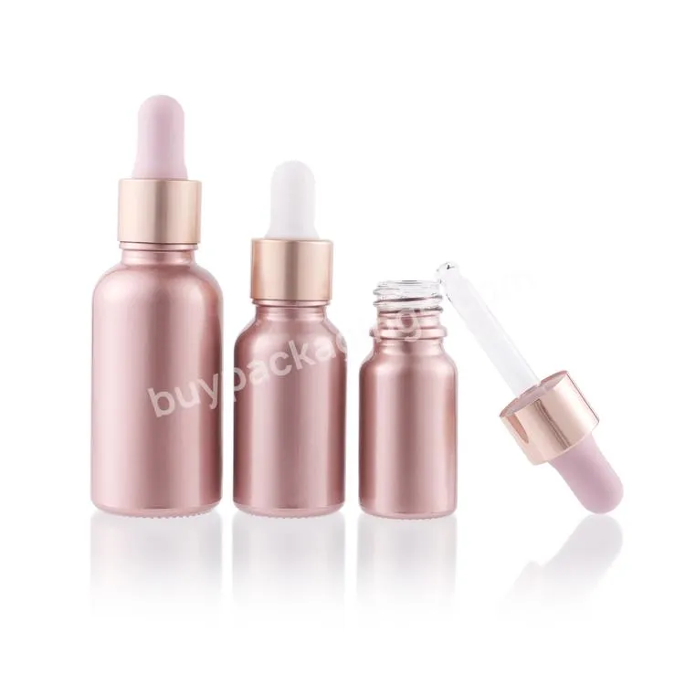 High Quality Electroplated Glass Dropper Bottle Pink Coated Glass Dropper Essential Oil Bottles - Buy Pink Coated Glass Dropper Bottles,Pink Essential Oil Bottle,Electroplated Glass Dropper Bottle.