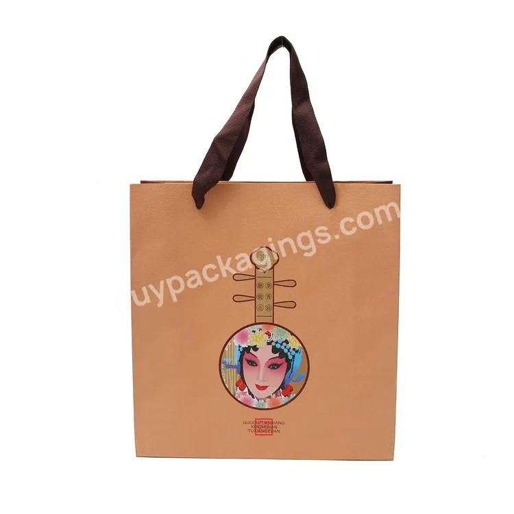 High quality low MOQ simple love pattern gold stamping paper clothing packaging gift bag with custom own logo
