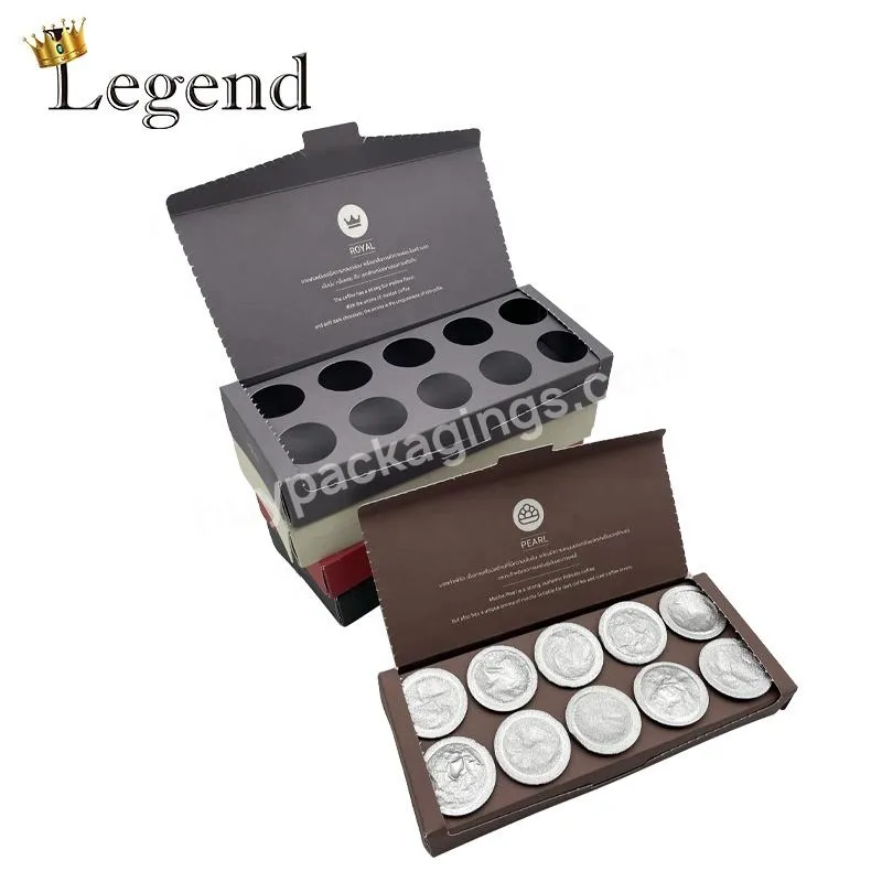 High Quality Luxury Coffee Capsules Box Recycled White Kraft Paper 10pcs Espresso Capsule Packaging Boxes Custom Coffee Box