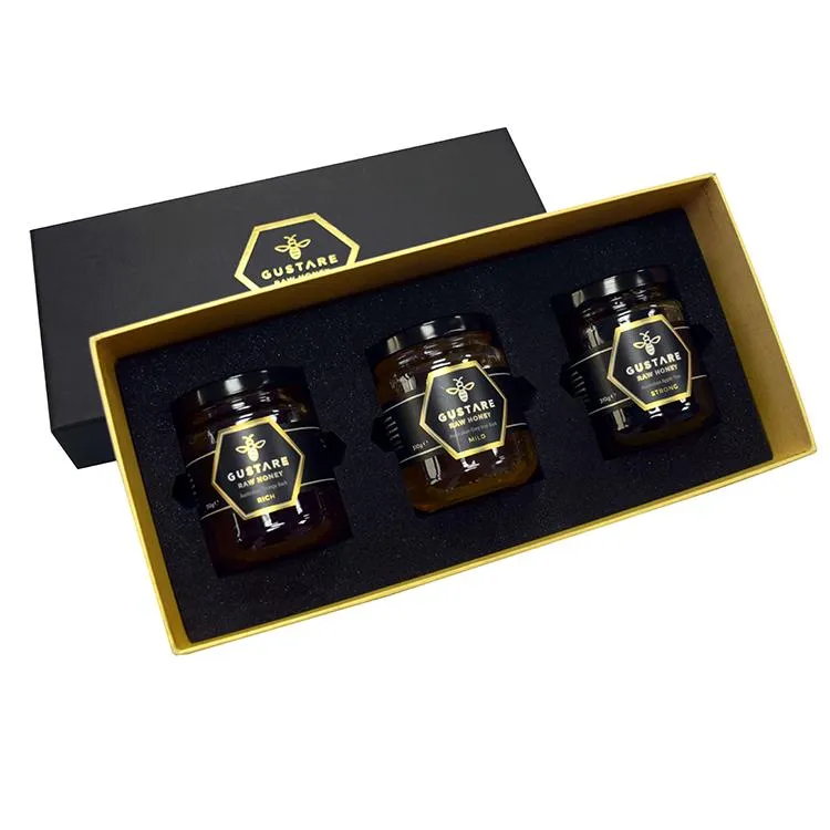 High Quality Magnetic Box with Dividers Cardboard honey jar packaging paper gift shipping box