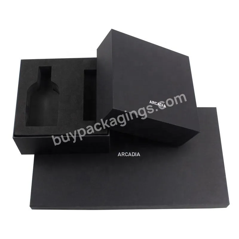 High Quality Printing Black Card Lid And Base Paper Perfumes Boxes Custom Design Paper Empty Luxury  Packaging Perfume With Box