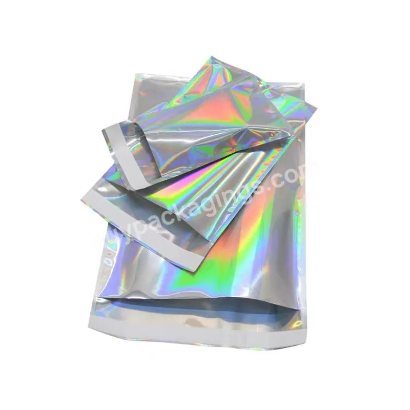 Holographic Poly Mailer Glitter Mailing Shipping Bags Self-sealing Packaging Mylar Storage Envelopes - Buy Custom Garment Mailers,Aluminum Foil Envelopes,Food Packaging Envelope.