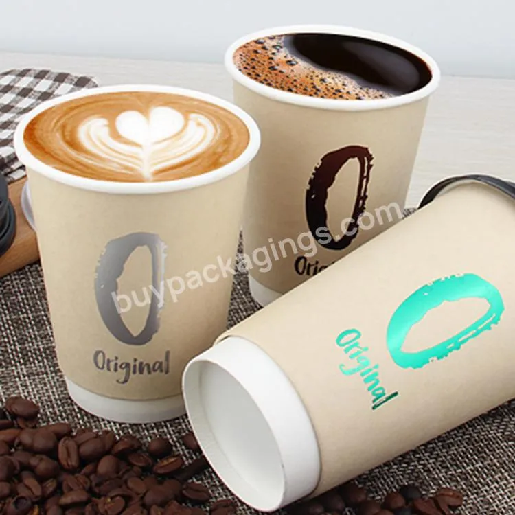 Hot Coffee Paper Cup Black Disposable Double Wall Custom Logo All 8oz 12oz 16oz - Buy Coffee Paper Cup,Coffee Cups For Vending,Disposable Paper Cup With Lid.