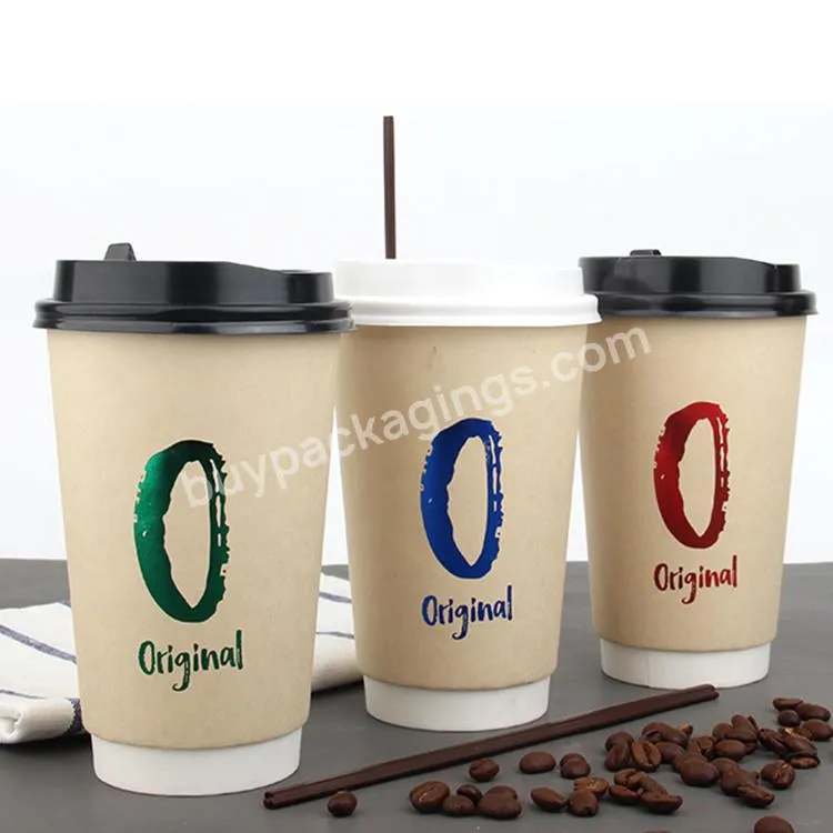 Hot Coffee Paper Cup Black Disposable Double Wall Custom Logo All 8oz 12oz 16oz - Buy Coffee Paper Cup,Coffee Cups For Vending,Disposable Paper Cup With Lid.