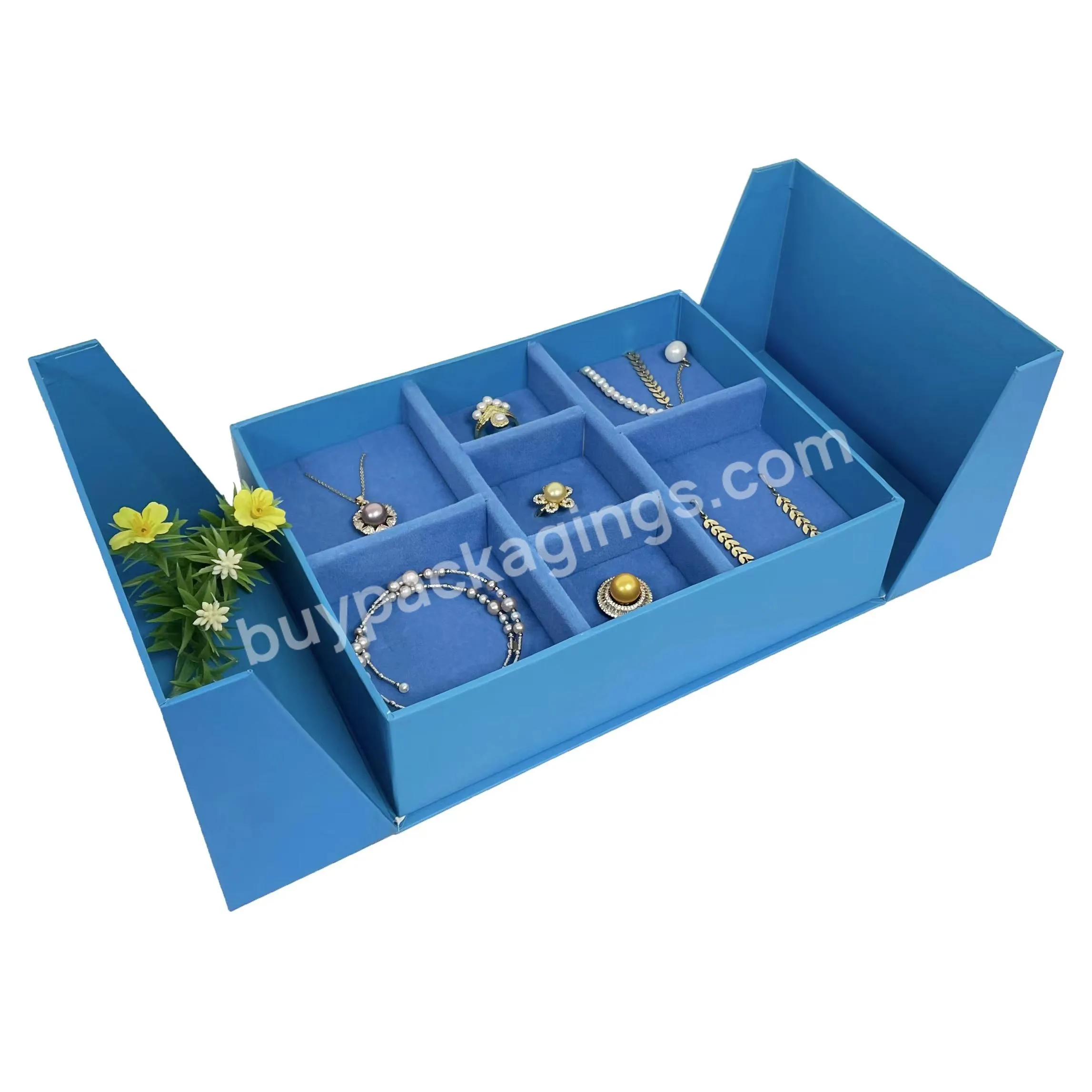 Hot Sale Custom LOGO Reusable Portable Storage  Velvet Jewelry Packaging Box