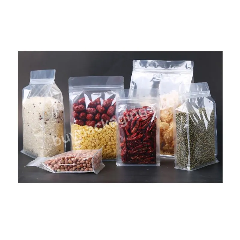 Hot Sale In Stock Flat Bottom Gusset Bag Packing Resealable Pouch Clear Mylar Stand Up Bags For Spice /food Packaging - Buy Gusset Bag Packing Pouch,Hot Sale Resealable Mylar Bags,Zip Lock Clear Pe/ Pet Mylar Bag.