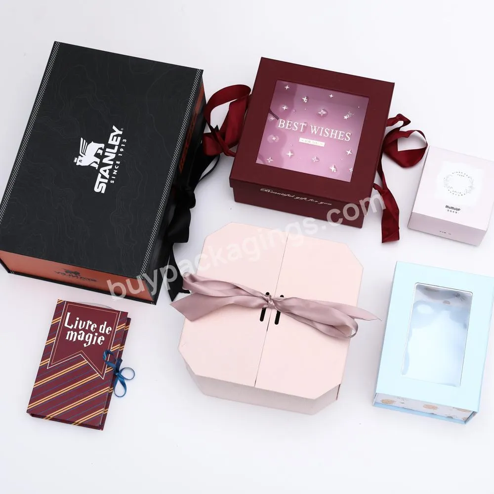 Hot Sale Luxury Custom Elegant Romantic Pink Valentine Rigid Gift Box Packaging