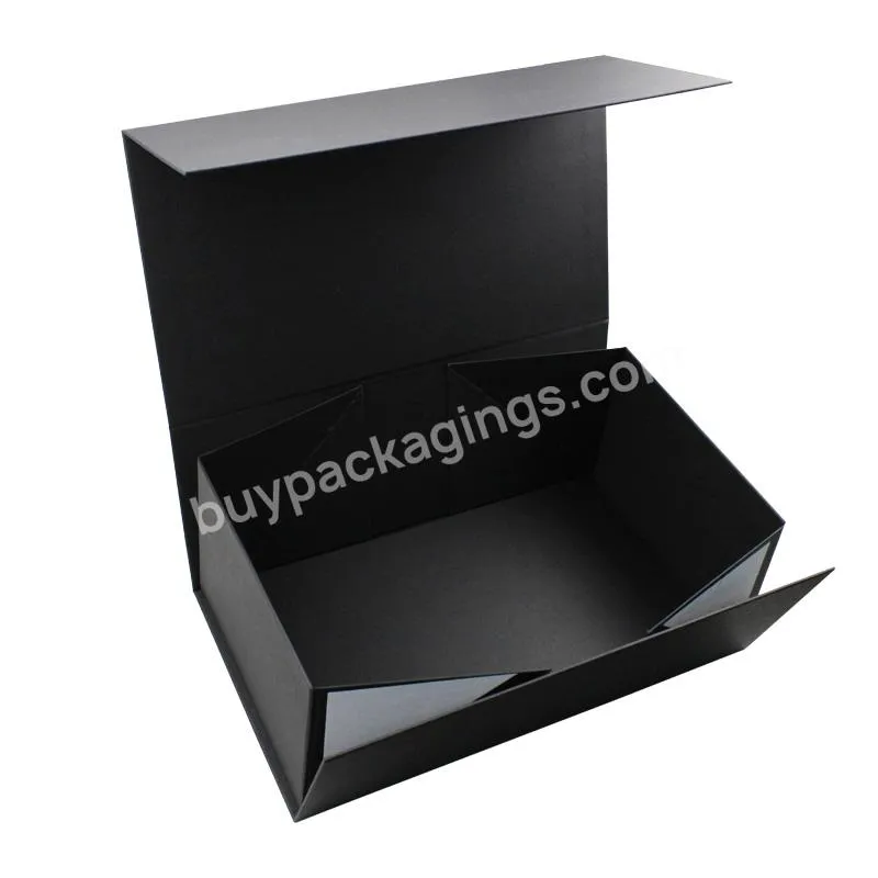 Hot sale Luxury Custom Logo Folding shoe box Magnetic closure folding Black Paper Flat Packing Gift Box