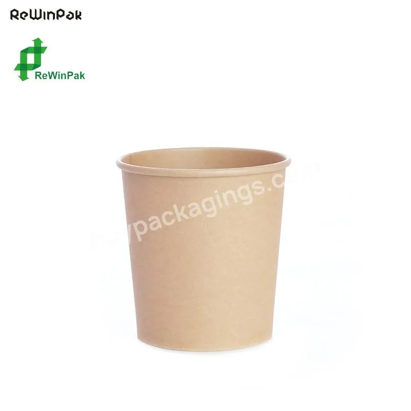 Hot Selling 12oz 340ml Kraft Soup Cup With Double Layer Paper Lid Disposable Paper Soup Cup With Lid