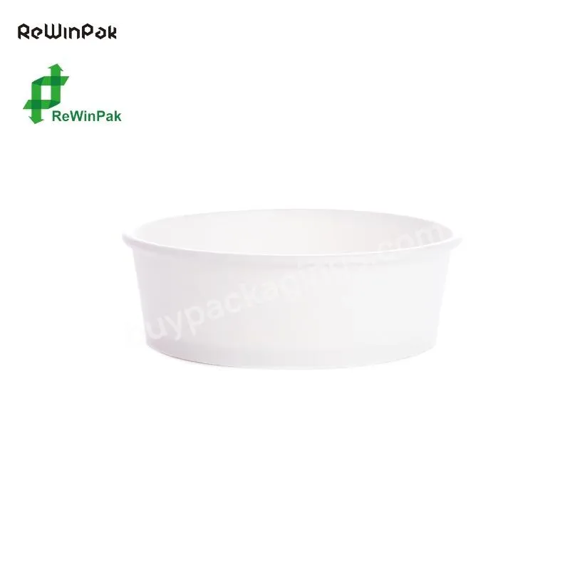 Hot Selling Compostable Biodegradable Disposable Take Away White Craft Kraft Paper Round Paper Bowl Cup With Pp Lid