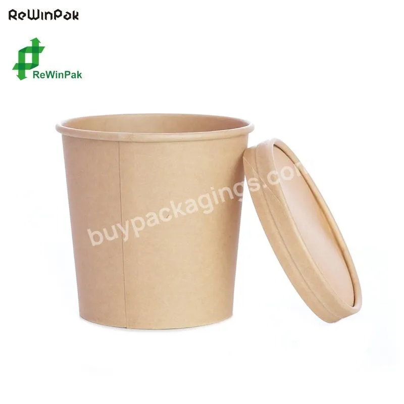 Hot Selling Disposable Instant Noodles Reusable Bowl Kraft Paper Soup Bowl With Custom Printing