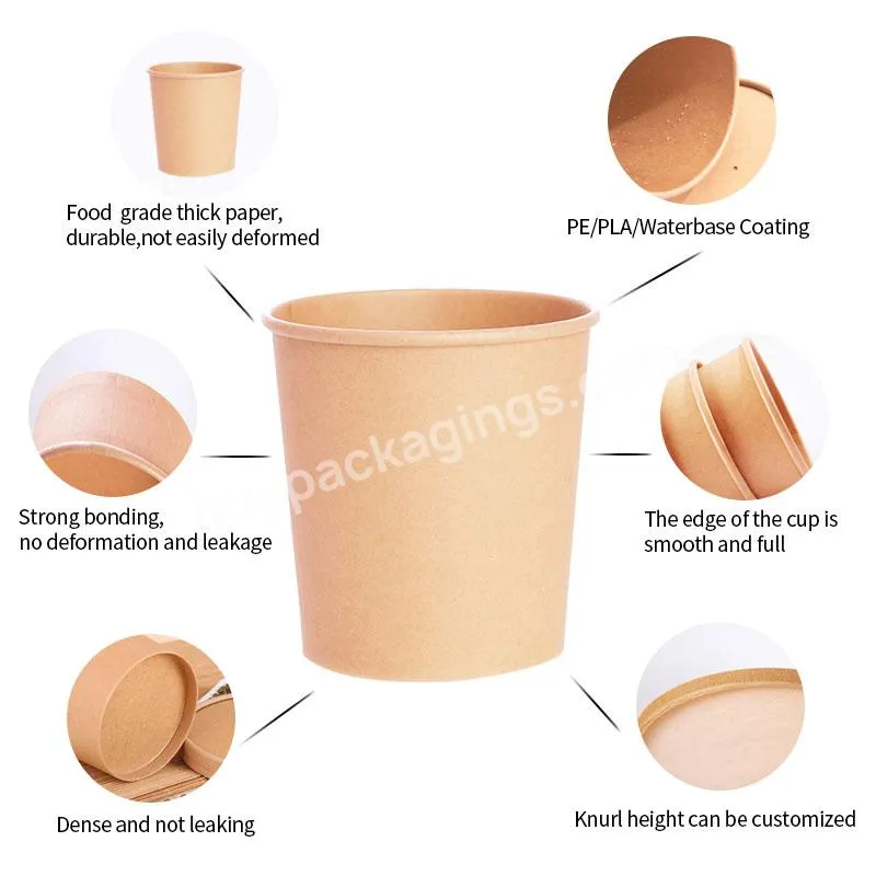 Hot Selling Kraft Compostable Containers Soup Bowl Disposable Soup Container With Kraft Lid - Buy Hot Selling Kraft Compostable Containers Soup Bowl Disposable Soup Container With Kraft Lid,Biodegradable Kraft Paper Soup Bowl,Biodegradable Kraft Pape