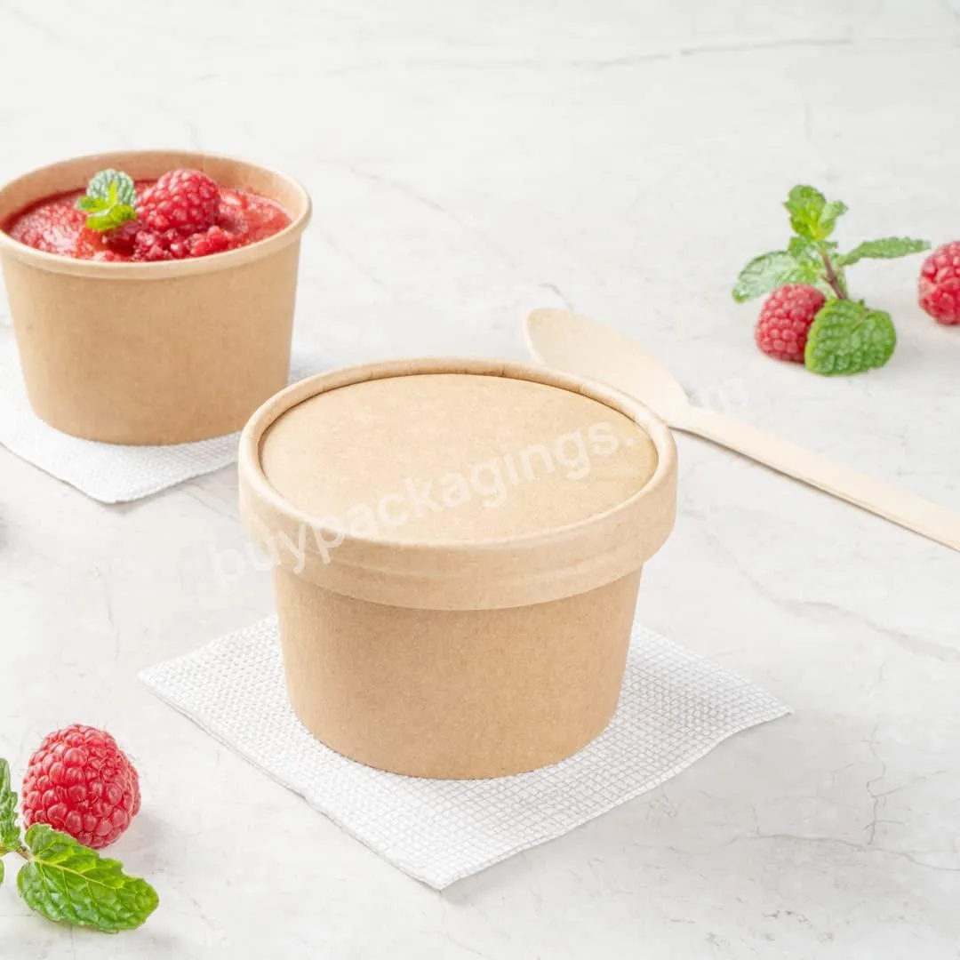 Hot Selling Small Size 8oz Soup Takeaway Container With Top Compartment Container For Hot Soup