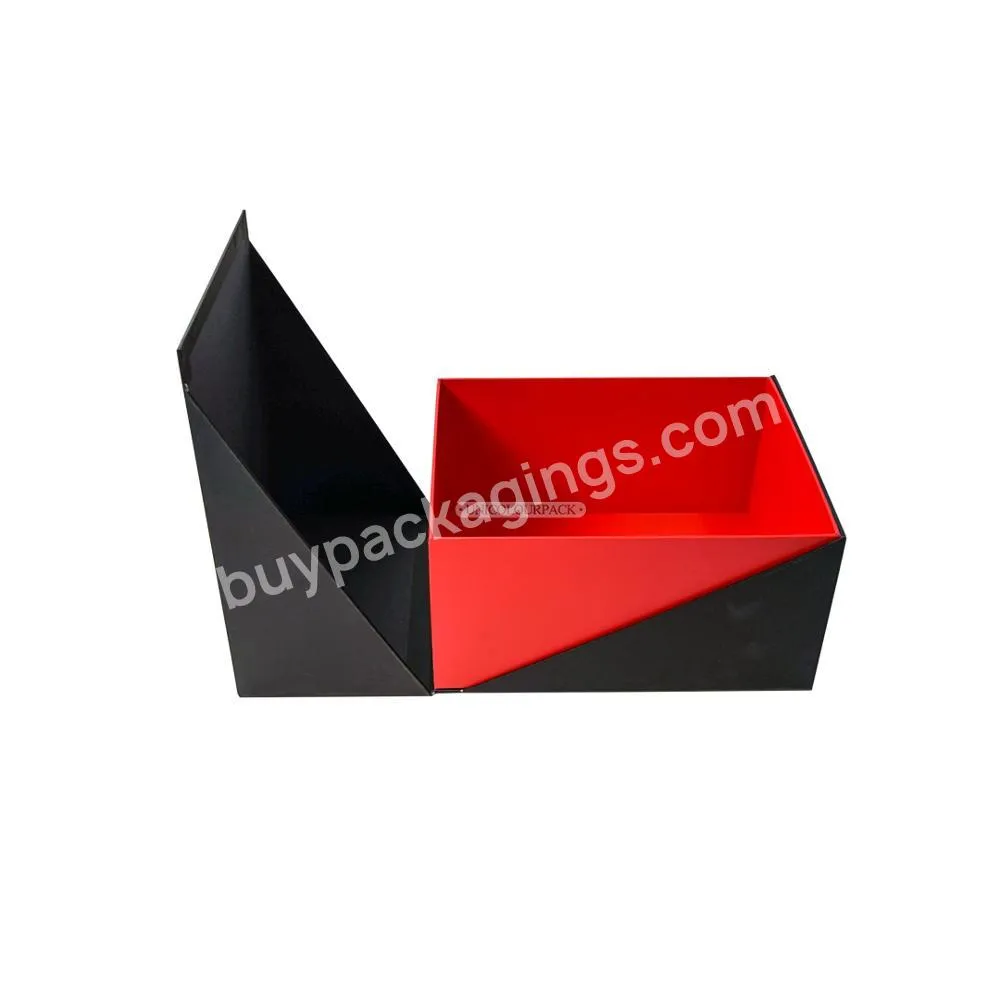 Hotsale Premium Paper Red And Black Clam Shell Box For Shoe Packaging - Buy Shoe Box,Red And Black Shoe Box,Shoe Packaging Box.