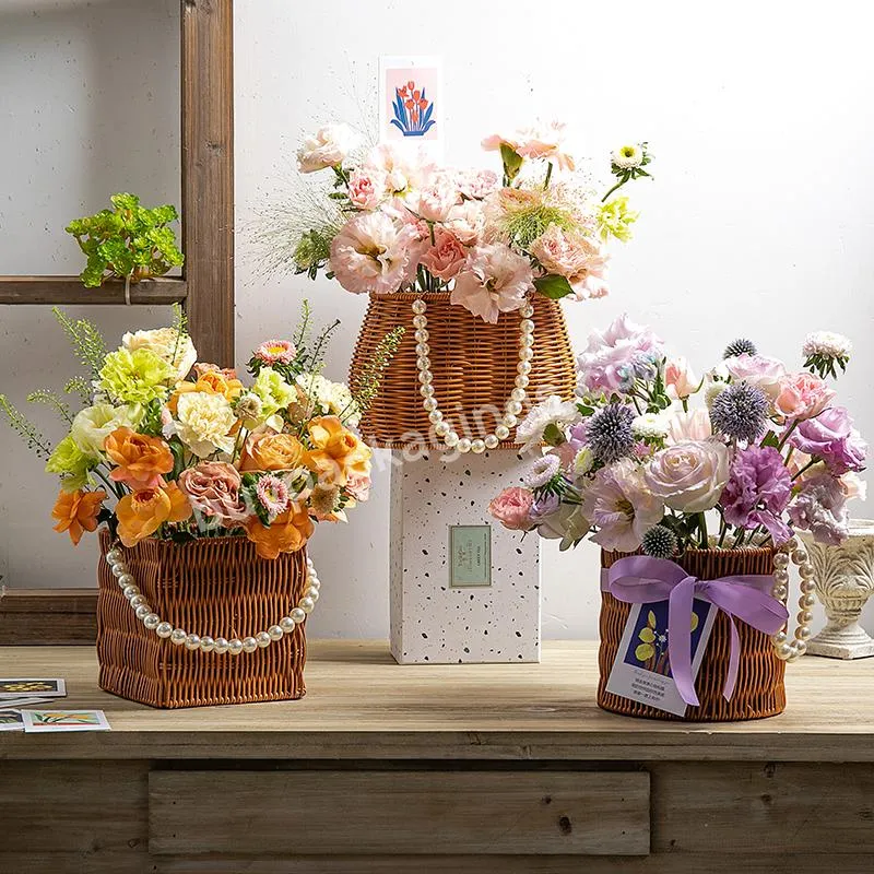 Jaywood New Creative Fashion Flower Basket Pearl Handle Flower Bouquet Basket - Buy New Creative Fashion Flower Basket,Pearl Handle Basket,Flower Bouquet Basket.