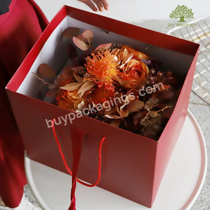 Jaywood New Design Hand-held Flower Protect Gift Birthday Gift Box Flower Packaging Cake Handle Bouquet Box - Buy Flower Protect Box,Birthday Gift Box,Cake Packaging Box.