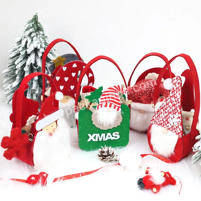 Jaywood New Product Customize Christmas Gift Flannel Carry Small Size Packing Apple Bag Doll Jewelry Santa Claus Bag