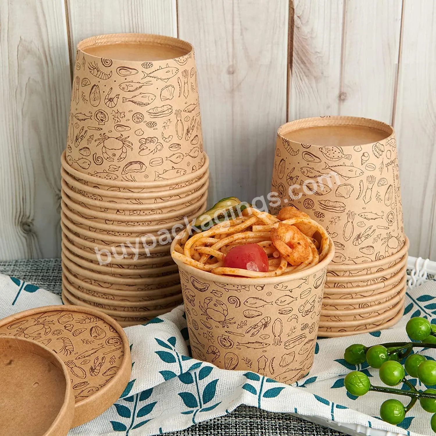 Kraft Paper Salad Bowl Take Away Paper Bowl For Fries Small Size Paper Bowl For Ice Cream