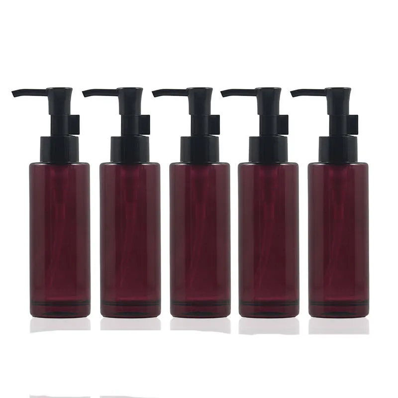 Luxury 100ml Empty Skincare Lotion Cream Glass Pump Round Cosmetic Glass Bottle Packaging With Pump