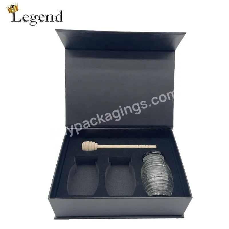 Luxury 350ml 500ml 250g 500g Jar Packaging Boxes Glass Bottle Honey Gift Magnetic Packaging Custom Honey Packaging Box