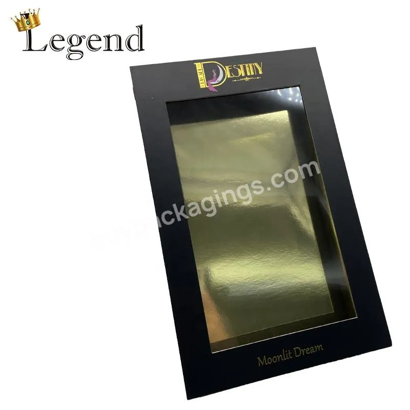Luxury Black Cardboard Boxes Custom Gift Box Packaging with PVC Window High Quality Clear Lid Box