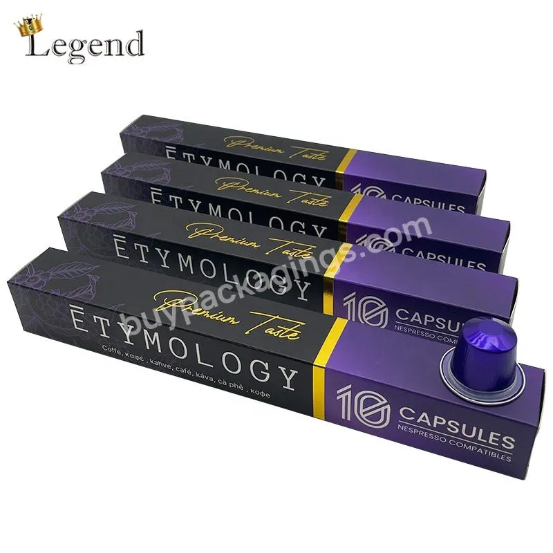 Luxury Coffee Capsule Paper Packaging Gold Foil High End Custom Nespresso Capsules Box
