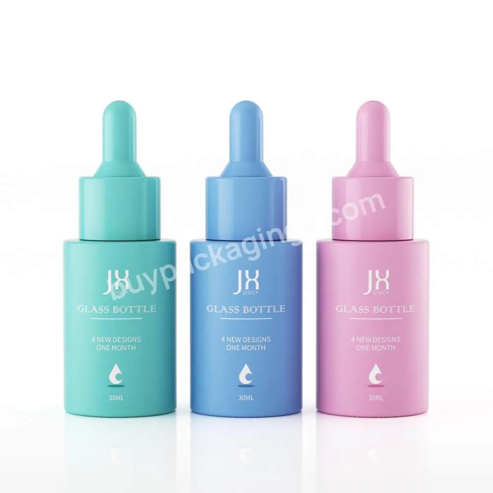 Luxury Colorful Pink Green Essential Oil Serum 30ml Glass Skincare Dropper Bottle For Cosmetic - Buy Essential Oil Bottle Color,30ml Dropper Bottle,30ml Skincare Dropper Bottles.