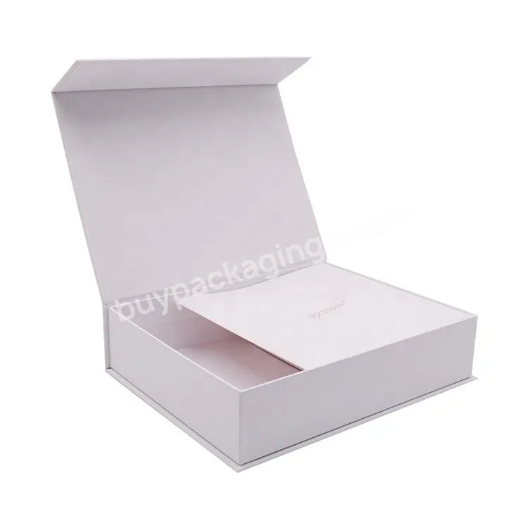 Luxury Custom Logo Print Magnetic Closure Rigid Cardboard Packaging Paper White Coated Rigid Garment Gift Box For Packages