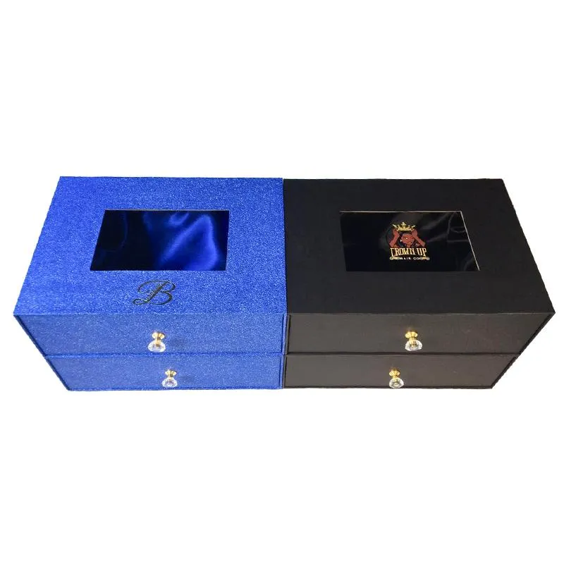Luxury Custom Paper Black Hair Product Packaging Box For Wig Extensions
