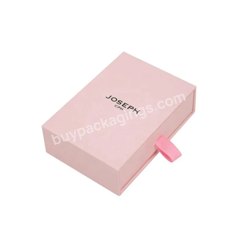 Luxury Custom Sliding Lid Drawer Box Eyelash Solid Cardboard Paper Drawer Boxes With Handle