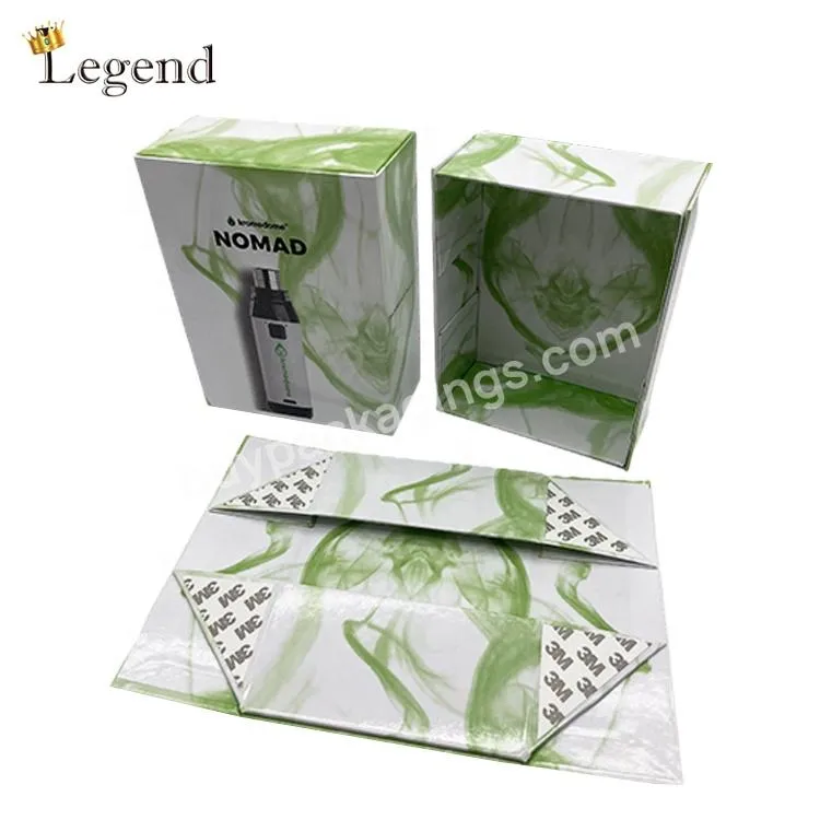 Luxury Glossy Lamination High End Foldable Rigid Cardboard Double Sides Adhesive Tape Packaging Elegant Lid and Base Box