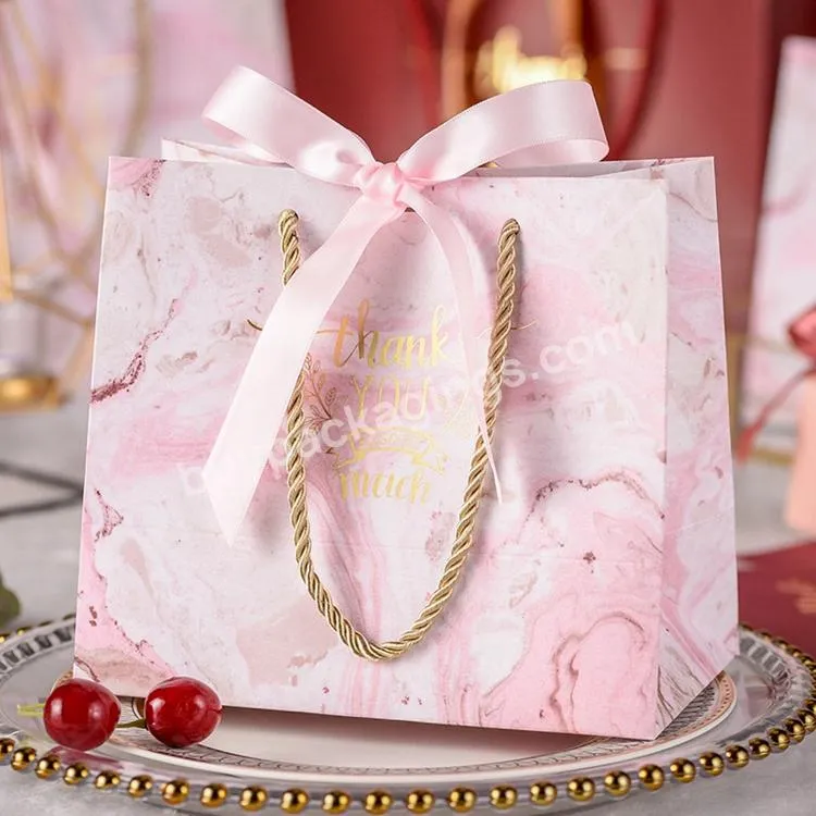 Luxury Small Sac Cadeau Emballag Wedding Party Gift Paper Bag For Guest