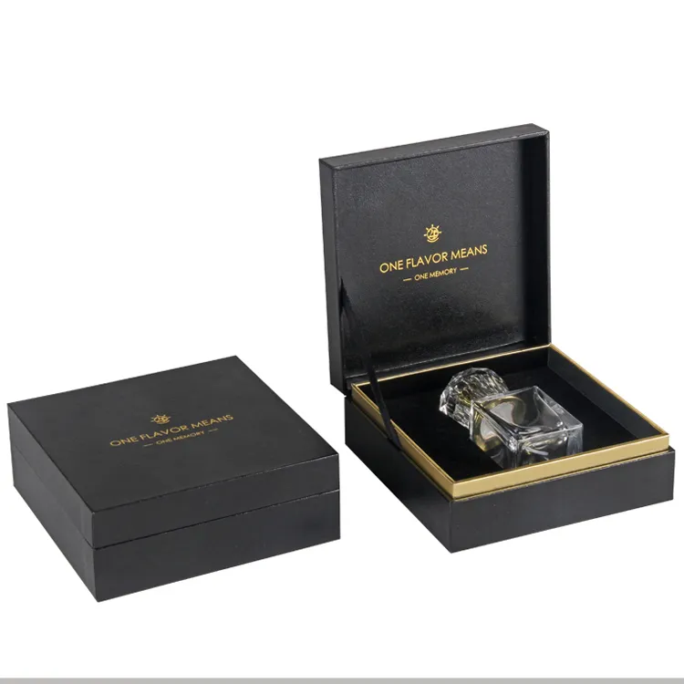 Magnet Rigid Magnetic Closure Luxury Packaging Boxes Ribbon Black Empty Cosmetics Gift Box