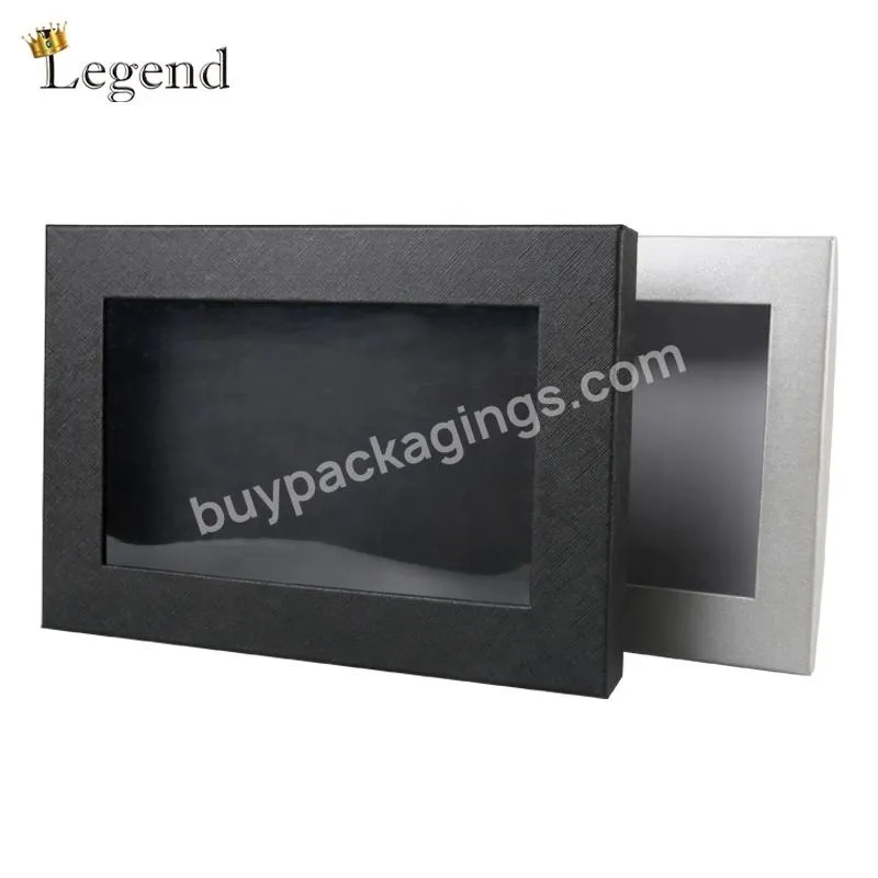 Manufacturer Lid and Base Cardboard Packaging Boxes and Clear PVC Window Custom Brand Printing Gift Box with Window