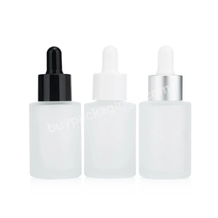 Matte Frosted White Hair Essential Oil Glass Flat Shoulder Bottle Empty Skin Care Serum Dropper Bottle - Buy Flat Shoulder Dropper Bottle,Serum Bottle Matte,White Essential Oil Bottle.