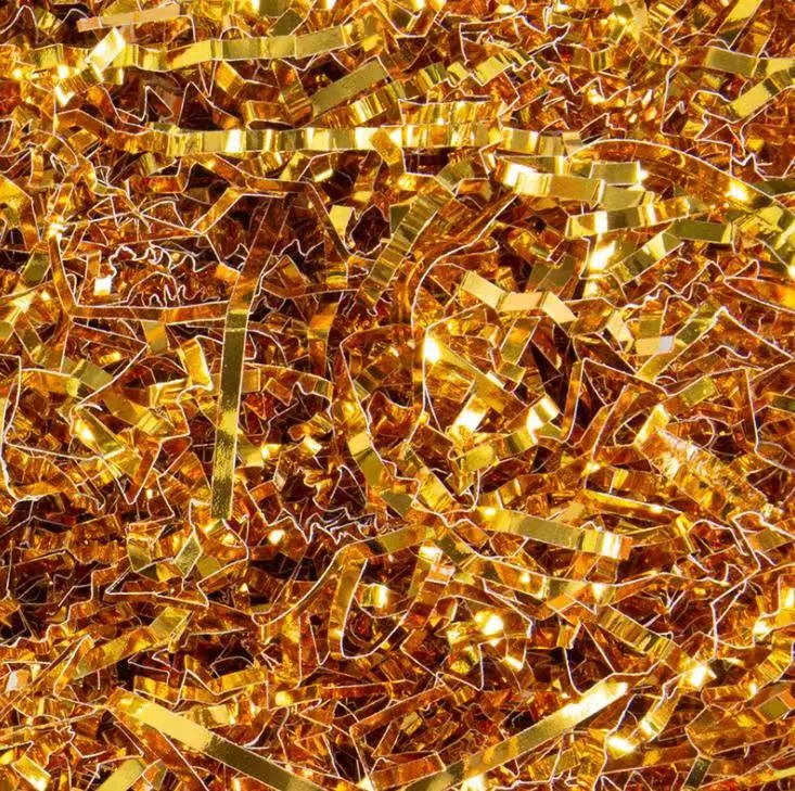 Metallic Gold Shredded Paper for Gift Baskets and Perfect Basket Filler for Valentine's Gifts