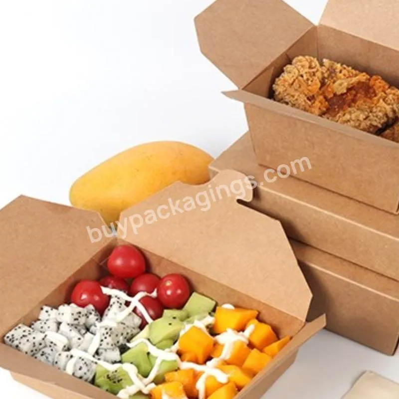 Microwavable Reusable Chinese Disposable Meal Fruit Packing Kraft Paper Lunch Box - Buy Chinese Kraft Paper Lunch Box,Brown Paper Lunch Box,Kraft Paper Window Box.