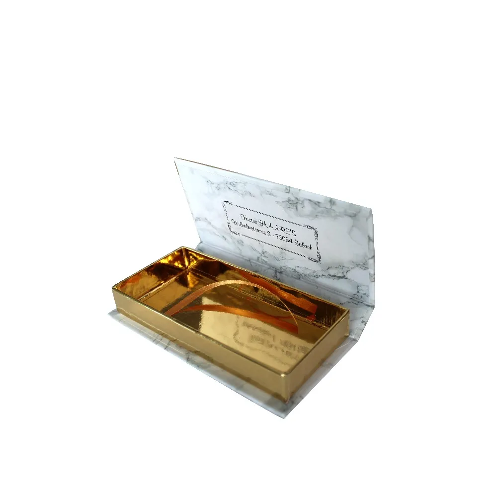 New Design Custom The Metallic Marble False Eyelash packaging box