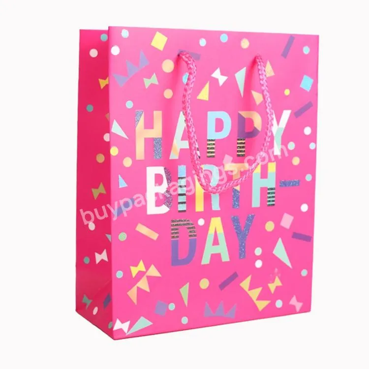 OEM Bolsas De Regalo De Happy Birthday Cumpleanos De Papel Gift Bag For Birthday