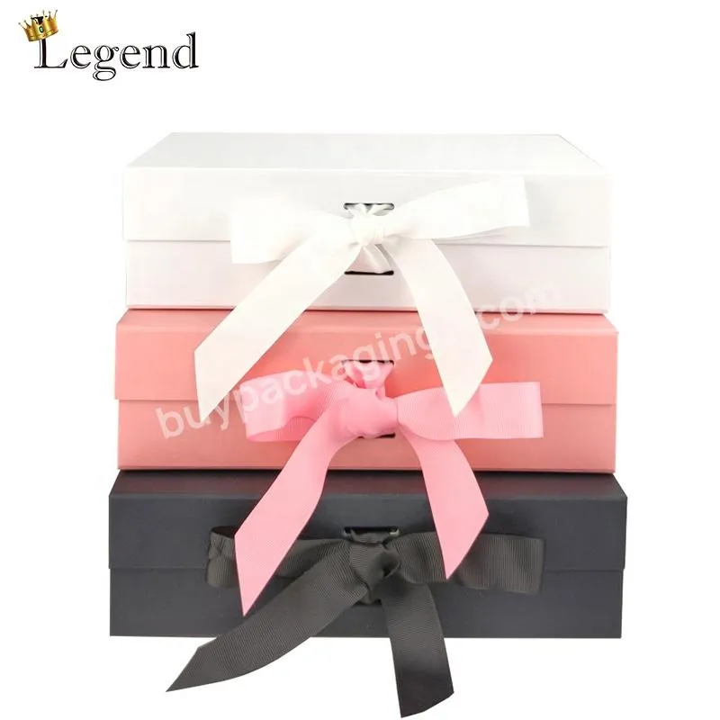 OEM Clothes Shipping Package Boxes Ribbon Beautiful Custom Paper Cardboard Magnetic Packaging Foldable Gift Box