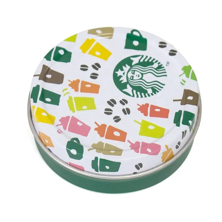OEM Customizable size printed candy sweets cookie coffee soda gift tin can round