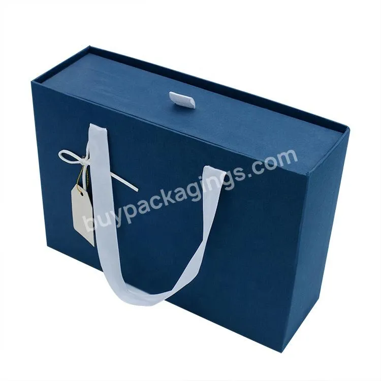 OEM Manufacturer Custom Design Made Luxury Rigid Cardboard Paper Gift Clothing drawer Packaging Box With Handle