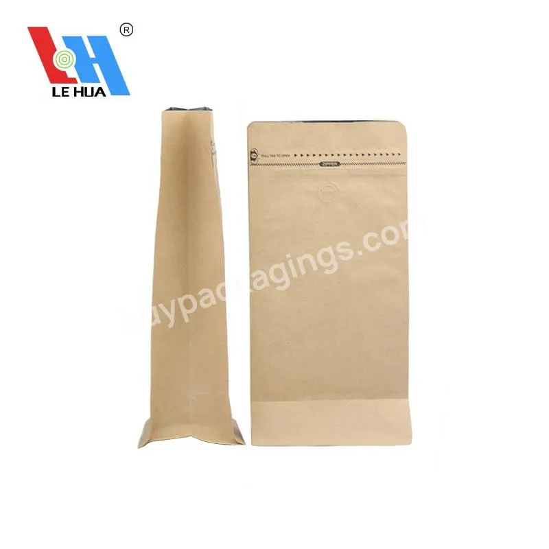 Oem&odm Biodegradable Resealable Flat Bottom Kraft Paper Eight Side Seal Coffee Bags - Buy Flat Bottom Coffee Bag,Recycled Bag,Stand Up Coffee Pouch.
