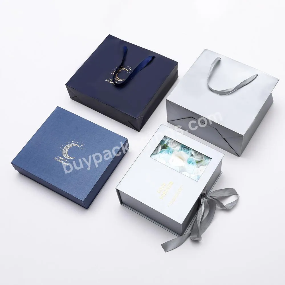 paper flower customized paper bag and box set festival gift box paper packing rectangle boxes